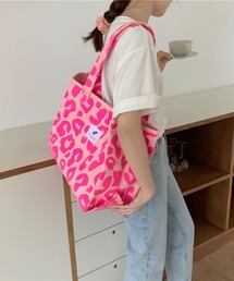 トートバッグ（ピンク/桃色系・レオパード柄）ファッション通販