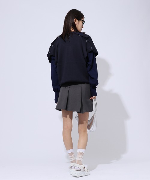 ENIM BY VICKY（エニムバイビッキー）の「2WAYニットカーディガン《手洗い可能》（カーディガン/ボレロ・レディース・ネイビー/ブラック・M）」の14枚目の写真