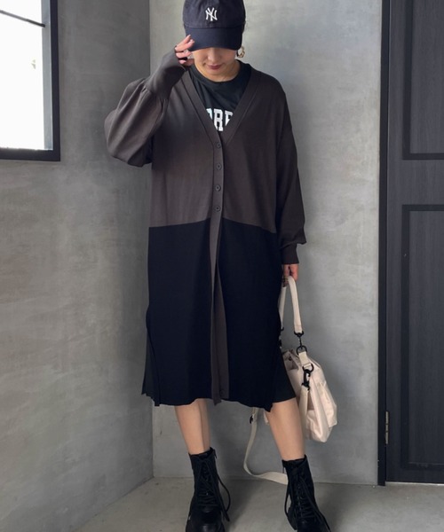 ENIM BY VICKY（エニムバイビッキー）の「2WAYニットカーディガン《手洗い可能》（カーディガン/ボレロ・レディース・ネイビー/ブラック・M）」の19枚目の写真