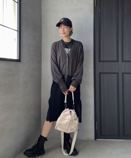 ENIM BY VICKY（エニムバイビッキー）の「2WAYニットカーディガン《手洗い可能》（カーディガン/ボレロ・レディース・ネイビー/ブラック・M）」の20枚目の写真