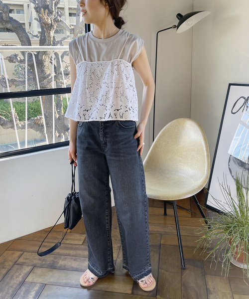 ticca フラワーレースキャミソール ブラック JOURNAL STANDARD｜別注【TICCA / ティッカ】フラワーレース