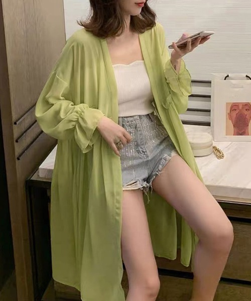 Miniministore(ミニミニストア)の「サマーカーディガン レディース シフォン(カーディガン/ボレロ・レディース・ベージュ/ホワイト/ピンク/ブラック・FREE)」の8枚目の写真