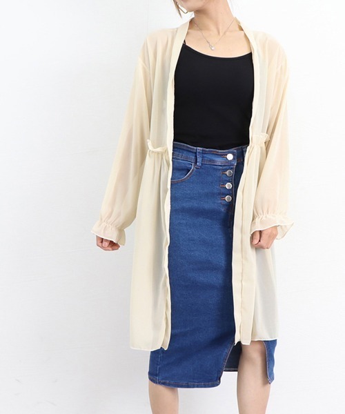 Miniministore(ミニミニストア)の「サマーカーディガン レディース シフォン(カーディガン/ボレロ・レディース・ベージュ/ホワイト/ピンク/ブラック・FREE)」の13枚目の写真