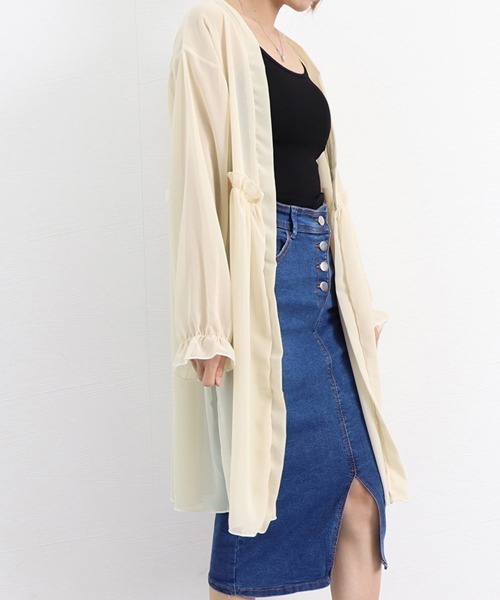 Miniministore(ミニミニストア)の「サマーカーディガン レディース シフォン(カーディガン/ボレロ・レディース・ベージュ/ホワイト/ピンク/ブラック・FREE)」の14枚目の写真