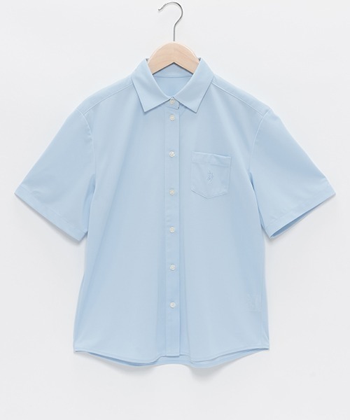 pom ponette junior（ポンポネットジュニア）の「【UVカット・吸水速乾】半袖カットシャツ（シャツ/ブラウス・キッズ・サックスブルー/ホワイト/ライトピンク・L/M/LL/S）」の3枚目の写真