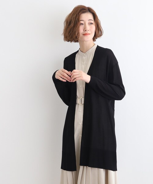 grove（グローブ）の「◆【洗える／接触冷感／UVカット】ベーシックロングカーディガン（カーディガン/ボレロ・レディース・ライトグレー/ナチュラル/オフホワイト/ブラック・03/02/01/04/05）」の3枚目の写真