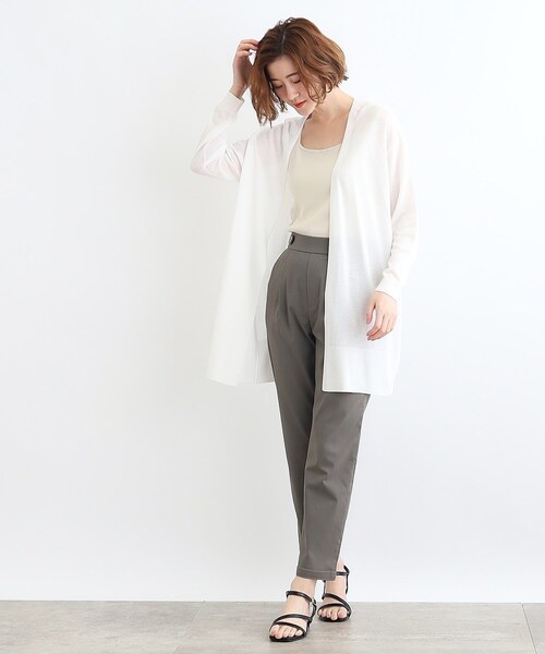 grove（グローブ）の「◆【洗える／接触冷感／UVカット】ベーシックロングカーディガン（カーディガン/ボレロ・レディース・ライトグレー/ナチュラル/オフホワイト/ブラック・03/02/01/04/05）」の13枚目の写真