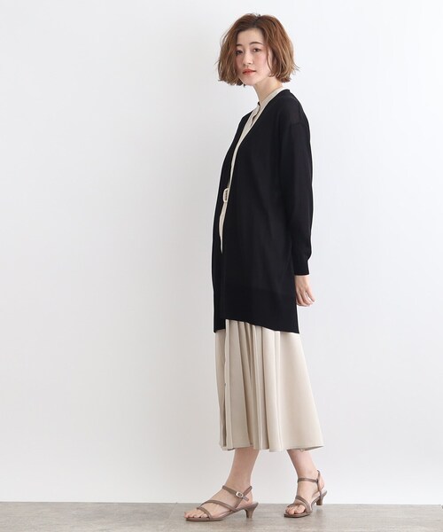 grove（グローブ）の「◆【洗える／接触冷感／UVカット】ベーシックロングカーディガン（カーディガン/ボレロ・レディース・ライトグレー/ナチュラル/オフホワイト/ブラック・03/02/01/04/05）」の17枚目の写真