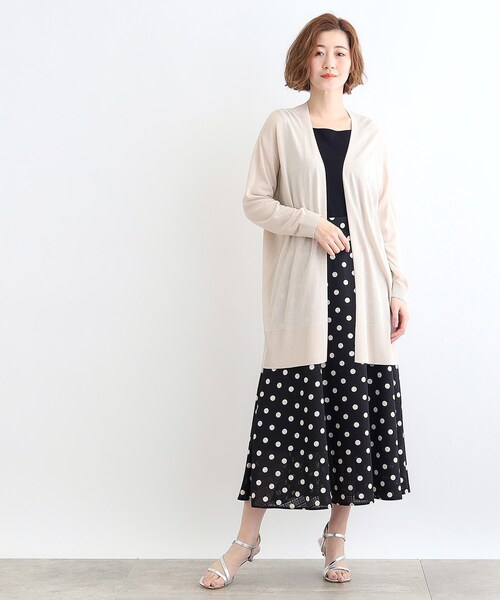 grove（グローブ）の「◆【洗える／接触冷感／UVカット】ベーシックロングカーディガン（カーディガン/ボレロ・レディース・ライトグレー/ナチュラル/オフホワイト/ブラック・03/02/01/04/05）」の20枚目の写真