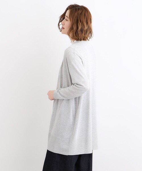 grove（グローブ）の「◆【洗える／接触冷感／UVカット】ベーシックロングカーディガン（カーディガン/ボレロ・レディース・ライトグレー/ナチュラル/オフホワイト/ブラック・03/02/01/04/05）」の8枚目の写真