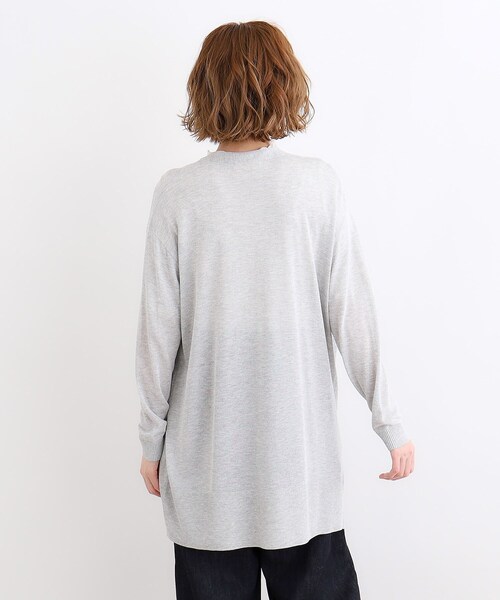 grove（グローブ）の「◆【洗える／接触冷感／UVカット】ベーシックロングカーディガン（カーディガン/ボレロ・レディース・ライトグレー/ナチュラル/オフホワイト/ブラック・03/02/01/04/05）」の9枚目の写真