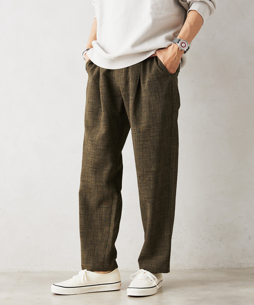 JOURNAL STANDARD relume（ジャーナルスタンダード　レリューム）の「TECH CANVAS ワイドイージーパンツ（スラックス・メンズ・クリアブルー/アイボリー/オリーブ/ブラック・LARGE/MEDIUM/SMALL）」の5枚目の写真