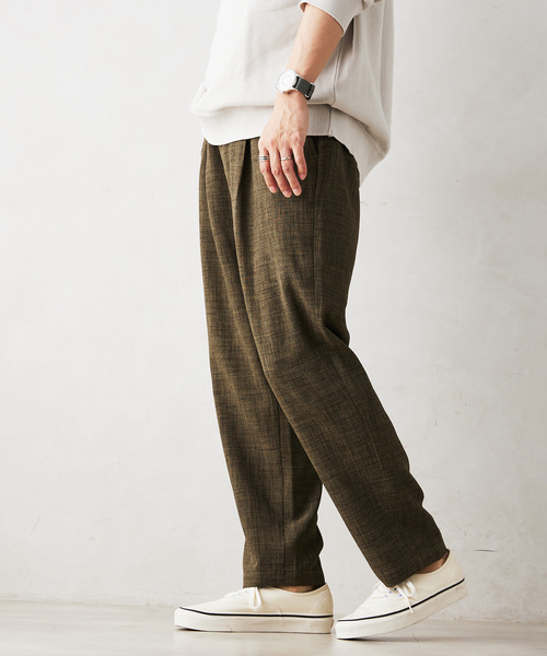 JOURNAL STANDARD relume（ジャーナルスタンダード　レリューム）の「TECH CANVAS ワイドイージーパンツ（スラックス・メンズ・クリアブルー/アイボリー/オリーブ/ブラック・LARGE/MEDIUM/SMALL）」の6枚目の写真