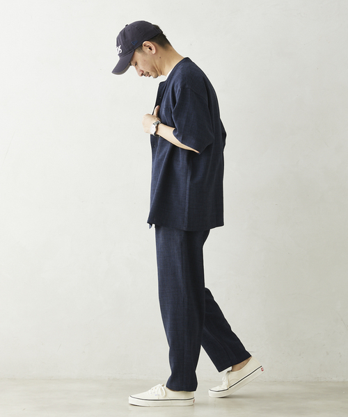 JOURNAL STANDARD relume（ジャーナルスタンダード　レリューム）の「TECH CANVAS ワイドイージーパンツ（スラックス・メンズ・クリアブルー/アイボリー/オリーブ/ブラック・LARGE/MEDIUM/SMALL）」の15枚目の写真