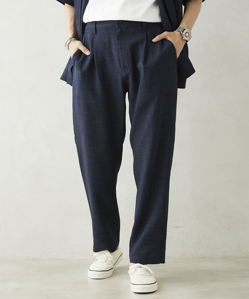 JOURNAL STANDARD relume（ジャーナルスタンダード　レリューム）の「TECH CANVAS ワイドイージーパンツ（スラックス・メンズ・クリアブルー/アイボリー/オリーブ/ブラック・LARGE/MEDIUM/SMALL）」の18枚目の写真