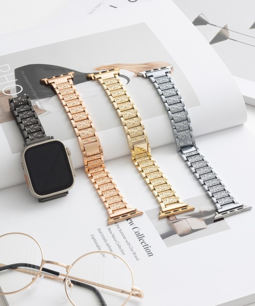 emonique(エモニーク)の「合金 Apple Watch バンド スマートウォッチバンド【38/40/41/42/44/45/49mm対応】(デジタル腕時計・レディース・ゴールド/ピンクゴールド/ピンク/ブラック/シルバー・38/42)」の7枚目の写真