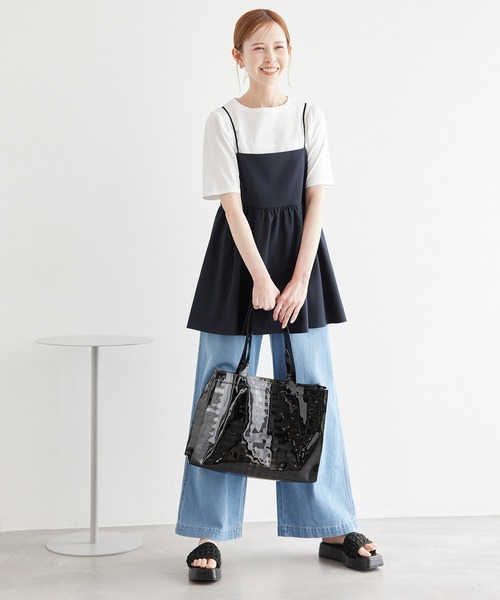 ROPE' PICNIC(ロペピクニック)の「【ご好評につき追加生産】冷感/70シルケットパフスリーブトップス(Tシャツ/カットソー・レディース・ブラック/クリーム/オフホワイト/ホワイト・38)」の6枚目の写真
