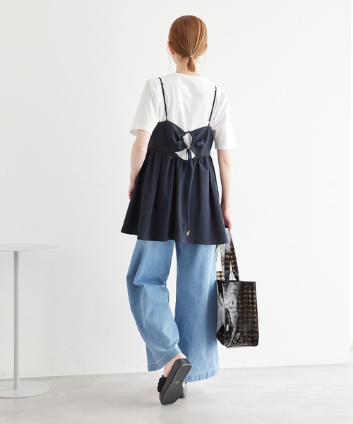 ROPE' PICNIC(ロペピクニック)の「【ご好評につき追加生産】冷感/70シルケットパフスリーブトップス(Tシャツ/カットソー・レディース・ブラック/クリーム/オフホワイト/ホワイト・38)」の7枚目の写真
