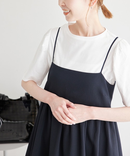 ROPE' PICNIC(ロペピクニック)の「【ご好評につき追加生産】冷感/70シルケットパフスリーブトップス(Tシャツ/カットソー・レディース・ブラック/クリーム/オフホワイト/ホワイト・38)」の8枚目の写真