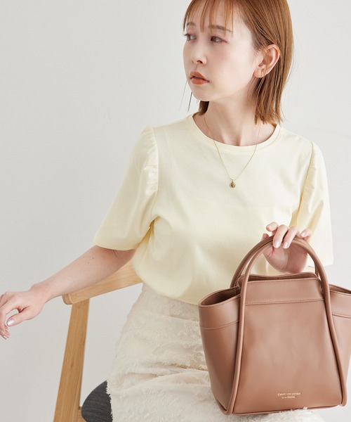 ROPE' PICNIC(ロペピクニック)の「【ご好評につき追加生産】冷感/70シルケットパフスリーブトップス(Tシャツ/カットソー・レディース・ブラック/クリーム/オフホワイト/ホワイト・38)」の22枚目の写真