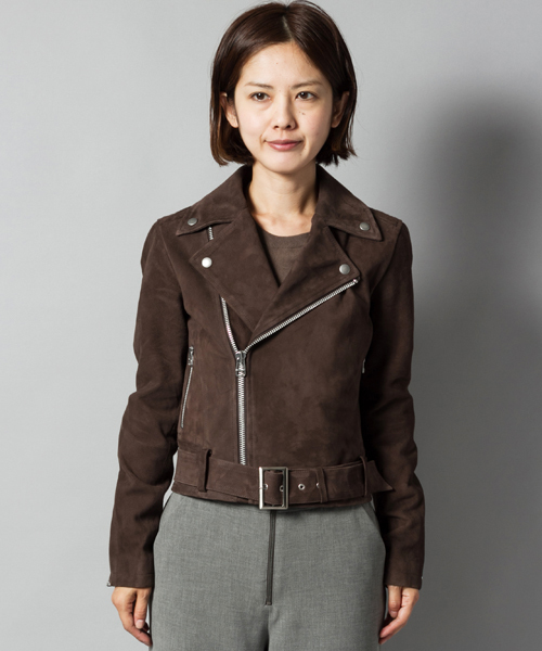 AMERICAN RAG CIE（アメリカンラグシー）の「AMERICAN RAG CIEゴートスウェードライダースジャケット/213-AMR-asi-L152-JK068（ライダースジャケット・レディース・ダークブラウン・FREE）」の20枚目の写真