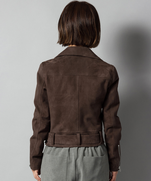 AMERICAN RAG CIE（アメリカンラグシー）の「AMERICAN RAG CIEゴートスウェードライダースジャケット/213-AMR-asi-L152-JK068（ライダースジャケット・レディース・ダークブラウン・FREE）」の22枚目の写真