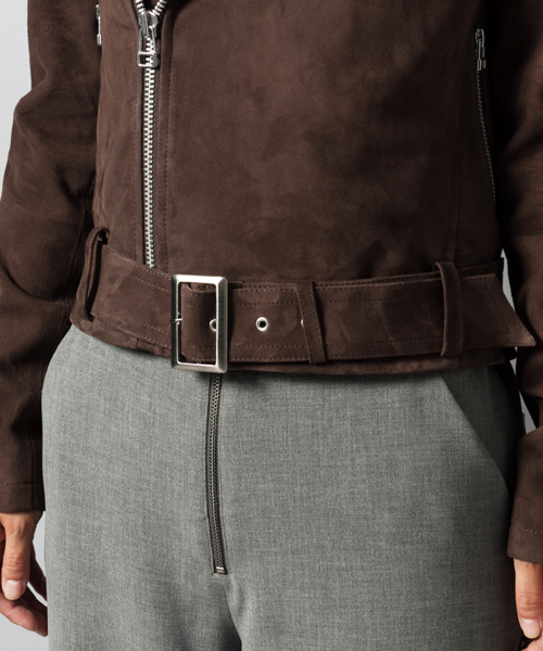 AMERICAN RAG CIE（アメリカンラグシー）の「AMERICAN RAG CIEゴートスウェードライダースジャケット/213-AMR-asi-L152-JK068（ライダースジャケット・レディース・ダークブラウン・FREE）」の14枚目の写真