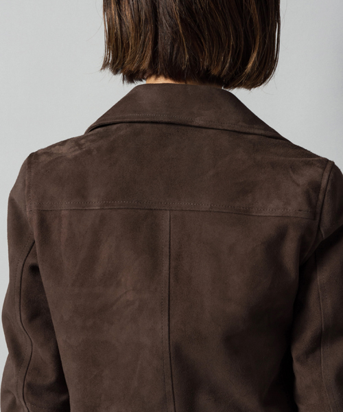 AMERICAN RAG CIE（アメリカンラグシー）の「AMERICAN RAG CIEゴートスウェードライダースジャケット/213-AMR-asi-L152-JK068（ライダースジャケット・レディース・ダークブラウン・FREE）」の17枚目の写真
