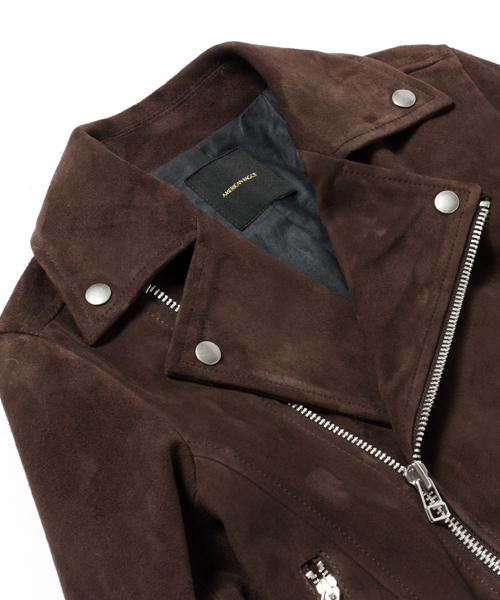 AMERICAN RAG CIE（アメリカンラグシー）の「AMERICAN RAG CIEゴートスウェードライダースジャケット/213-AMR-asi-L152-JK068（ライダースジャケット・レディース・ダークブラウン・FREE）」の8枚目の写真