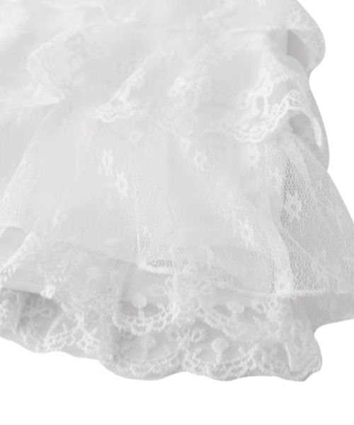 LA POMME petit(ラポミ・プチ)の「スイートレースモチーフミニスカート Sweet Lace Motif Mini Skirt(スカート・レディース・ホワイト・MEDIUM/SMALL)」の4枚目の写真