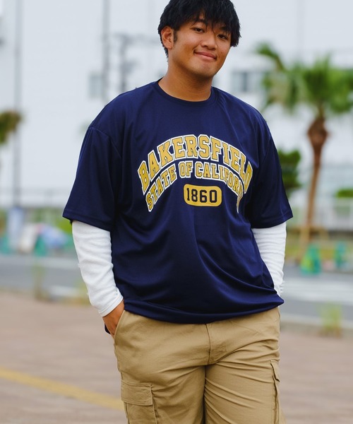 PIMLICO(ピムリコ)の「PIMLICO ピムリコ 半袖 プリント Tシャツ DRY メッシュ クルーネック 大きいサイズ メンズ(Tシャツ/カットソー・メンズ・カーキ/ホワイト/ブラック/ネイビー/ワイン/G/F/E/D/C/B/コバルトブルー/ダークグレー/ブルー/オレンジ/ブラックミックス/オフホワイト/ダークブラック/ライトブラック/グリーン/アイボリー/ターコイズブルー/ダークネイビー/ゴールド/イエロー/グレー/シルバー/アッシュグレー/オリーブ/エメラルドブルー・4L/3L/8L/5L/6L)」の15枚目の写真