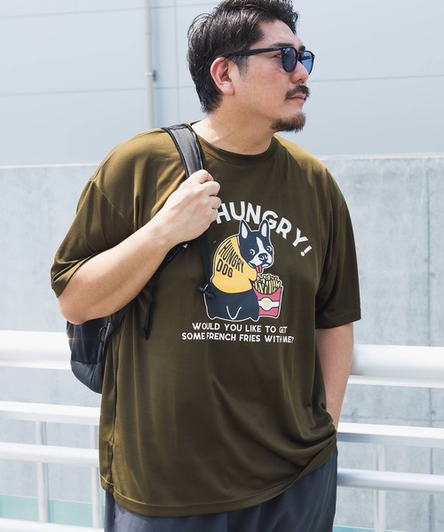 PIMLICO(ピムリコ)の「PIMLICO ピムリコ 半袖 プリント Tシャツ DRY メッシュ クルーネック 大きいサイズ メンズ(Tシャツ/カットソー・メンズ・カーキ/ホワイト/ブラック/ネイビー/ワイン/G/F/E/D/C/B/コバルトブルー/ダークグレー/ブルー/オレンジ/ブラックミックス/オフホワイト/ダークブラック/ライトブラック/グリーン/アイボリー/ターコイズブルー/ダークネイビー/ゴールド/イエロー/グレー/シルバー/アッシュグレー/オリーブ/エメラルドブルー・4L/3L/8L/5L/6L)」の1枚目の写真