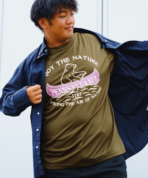 PIMLICO(ピムリコ)の「PIMLICO ピムリコ 半袖 プリント Tシャツ DRY メッシュ クルーネック 大きいサイズ メンズ(Tシャツ/カットソー・メンズ・カーキ/ホワイト/ブラック/ネイビー/ワイン/G/F/E/D/C/B/コバルトブルー/ダークグレー/ブルー/オレンジ/ブラックミックス/オフホワイト/ダークブラック/ライトブラック/グリーン/アイボリー/ターコイズブルー/ダークネイビー/ゴールド/イエロー/グレー/シルバー/アッシュグレー/オリーブ/エメラルドブルー・4L/3L/8L/5L/6L)」の12枚目の写真