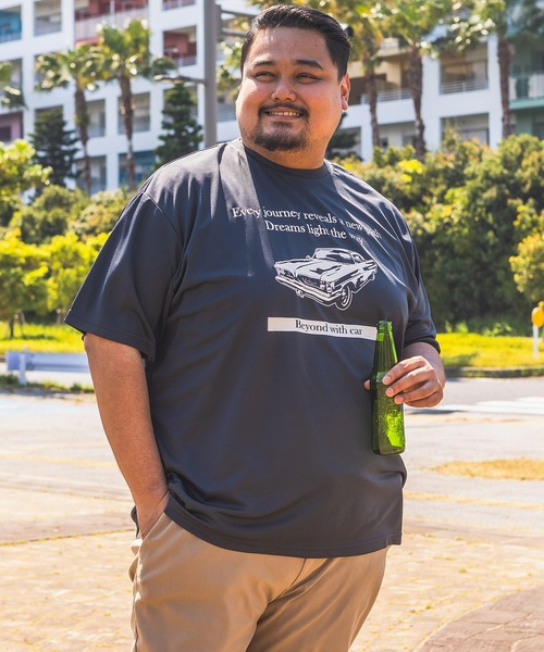 PIMLICO(ピムリコ)の「PIMLICO ピムリコ 半袖 プリント Tシャツ DRY メッシュ クルーネック 大きいサイズ メンズ(Tシャツ/カットソー・メンズ・カーキ/ホワイト/ブラック/ネイビー/ワイン/G/F/E/D/C/B/コバルトブルー/ダークグレー/ブルー/オレンジ/ブラックミックス/オフホワイト/ダークブラック/ライトブラック/グリーン/アイボリー/ターコイズブルー/ダークネイビー/ゴールド/イエロー/グレー/シルバー/アッシュグレー/オリーブ/エメラルドブルー・4L/3L/8L/5L/6L)」の9枚目の写真