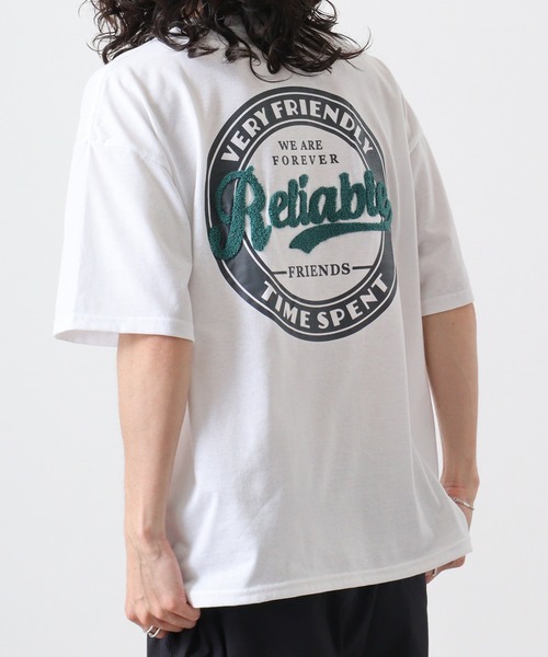 FUNALIVE(ファンアライブ)の「サガラ刺繍オーバーサイズTシャツUVカット&COOL&DRY(Tシャツ/カットソー・メンズ・ブラック/サックスブルー/ホワイト系その他2/グリーン・M/L/LL)」の2枚目の写真
