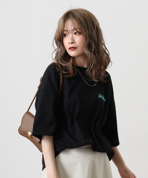 FUNALIVE(ファンアライブ)の「サガラ刺繍オーバーサイズTシャツUVカット&COOL&DRY(Tシャツ/カットソー・メンズ・ブラック/サックスブルー/ホワイト系その他2/グリーン・M/L/LL)」の13枚目の写真
