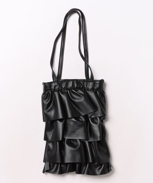 clear（クリア）の「フリルトートバッグ≪2024SS≫（トートバッグ・レディース・アイボリー/ブラック/シルバー・F）」の4枚目の写真