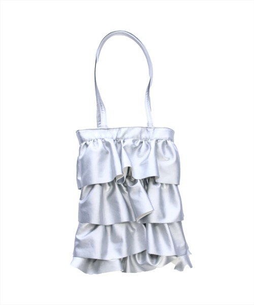 clear（クリア）の「フリルトートバッグ≪2024SS≫（トートバッグ・レディース・アイボリー/ブラック/シルバー・F）」の3枚目の写真