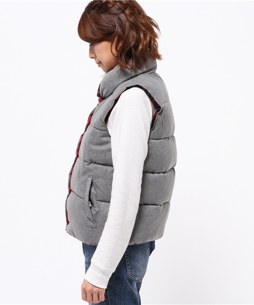 WEGO（ウィゴー）の「WEGO/リバーシブル中綿ベスト（ダウンベスト・レディース・グレー/インディゴブルー・FREE）」の9枚目の写真