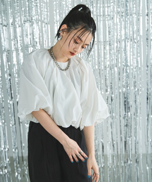 Cygne シーニュ Sarah バルーン ギャザー ブラウス シャツ 0 Cygne バルーンギャザーブラウスSarah ブラック