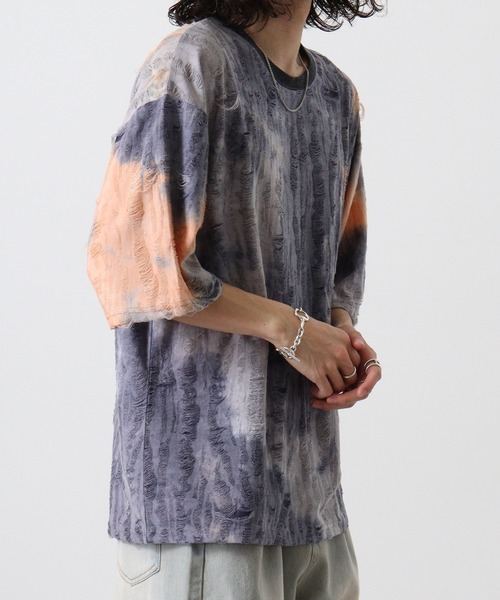 FUNALIVE（ファンアライブ）の「ﾀｲﾀﾞｲ染 ﾌﾘﾝｼﾞTｼｬﾂ（Tシャツ/カットソー・メンズ・ブラウン/ベージュ・M/L/XL）」の20枚目の写真
