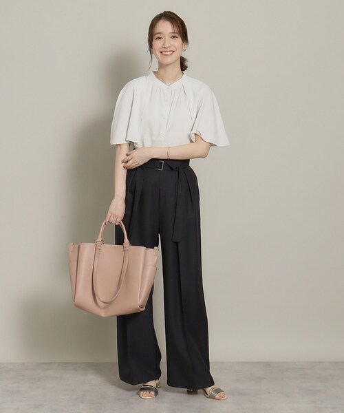 ITS'DEMO（イッツデモ）の「◆【体型カバー／通勤】ケープ風ブラウス（シャツ/ブラウス・レディース・グリーン系/ネイビー/オフホワイト・00）」の22枚目の写真