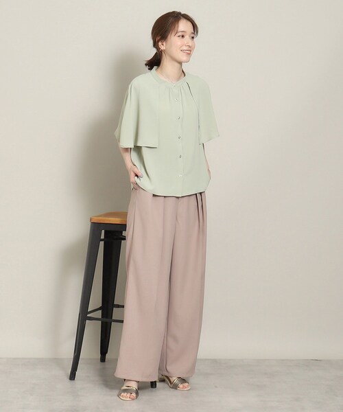 ITS'DEMO（イッツデモ）の「◆【体型カバー／通勤】ケープ風ブラウス（シャツ/ブラウス・レディース・グリーン系/ネイビー/オフホワイト・00）」の15枚目の写真