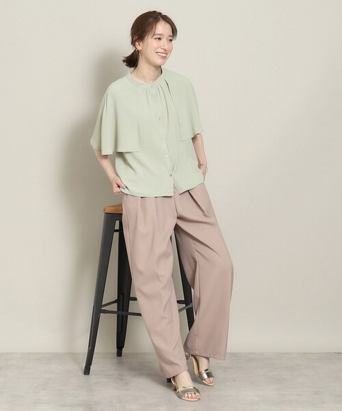 ITS'DEMO（イッツデモ）の「◆【体型カバー／通勤】ケープ風ブラウス（シャツ/ブラウス・レディース・グリーン系/ネイビー/オフホワイト・00）」の16枚目の写真