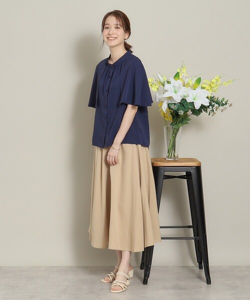 ITS'DEMO（イッツデモ）の「◆【体型カバー／通勤】ケープ風ブラウス（シャツ/ブラウス・レディース・グリーン系/ネイビー/オフホワイト・00）」の19枚目の写真