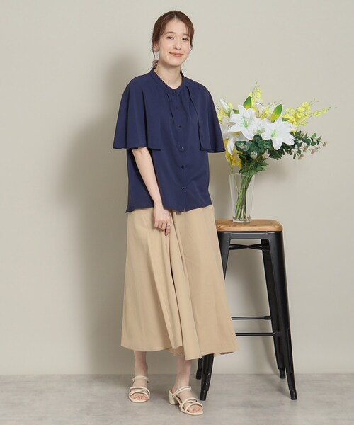 ITS'DEMO（イッツデモ）の「◆【体型カバー／通勤】ケープ風ブラウス（シャツ/ブラウス・レディース・グリーン系/ネイビー/オフホワイト・00）」の20枚目の写真