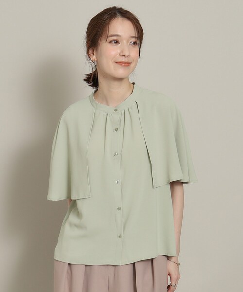 ITS'DEMO（イッツデモ）の「◆【体型カバー／通勤】ケープ風ブラウス（シャツ/ブラウス・レディース・グリーン系/ネイビー/オフホワイト・00）」の10枚目の写真