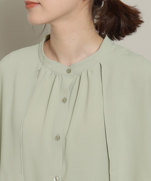 ITS'DEMO（イッツデモ）の「◆【体型カバー／通勤】ケープ風ブラウス（シャツ/ブラウス・レディース・グリーン系/ネイビー/オフホワイト・00）」の13枚目の写真