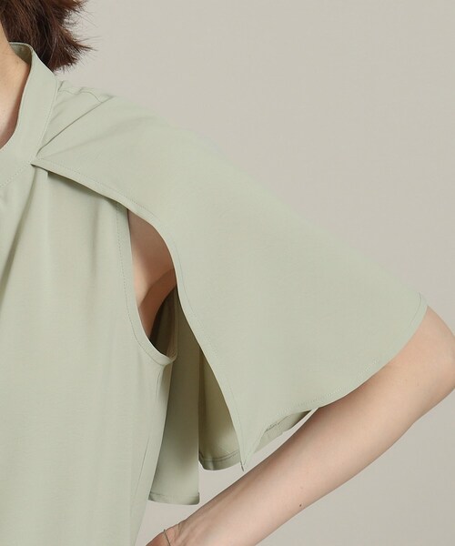 ITS'DEMO（イッツデモ）の「◆【体型カバー／通勤】ケープ風ブラウス（シャツ/ブラウス・レディース・グリーン系/ネイビー/オフホワイト・00）」の6枚目の写真