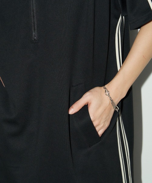 Auntie Rosa Holiday（アンティローザホリデー）の「ハーフジップトラックジャージ半袖ワンピース（ワンピース・レディース・ナチュラル/ブラック・FREE）」の14枚目の写真